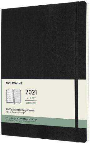 Moleskine Zápisník plánovací 2021 černý XL, měkký - neuveden