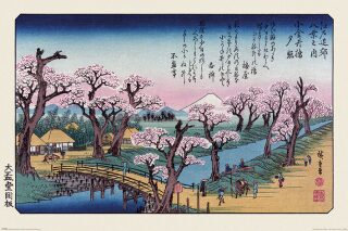 Plakát Hiroshige - Mount Fuji Koganei Bridge - 