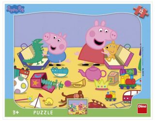 Puzzle Pepa Pig si hraje Tvary 12 dílků na podložce - neuveden