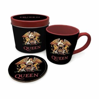 Dárkový set Queen (hrnek + podtácek) v plechovce - neuveden