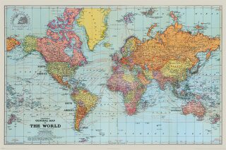 Plakát Stanfords General Map Of The World - Colour - 
