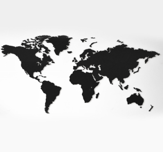 Dřevěná mapa světa MINI černá - 