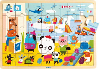DJECO Dřevěné puzzle Letiště - 35 pcs - neuveden