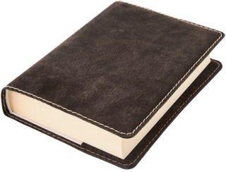 Kožený obal na knihu KLASIK - Hnědá tmavá semiš (XL) - neuveden