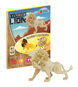 NiXiM Dřevěné 3D puzzle - Lev - neuveden