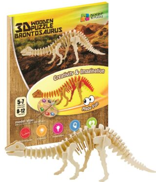 NiXiM Dřevěné 3D puzzle - Brontosaurus - neuveden