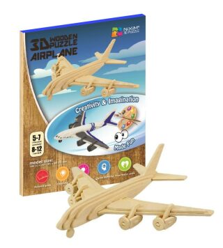 NiXiM Dřevěné 3D puzzle - Letadlo - neuveden