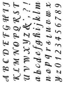 Gelová razítka - Písmenka a čísla psací, velikost 1,5-2cm - neuveden