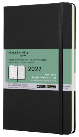Moleskine M+ Smart plánovací zápisník 2022 černý L, tvrdý - neuveden