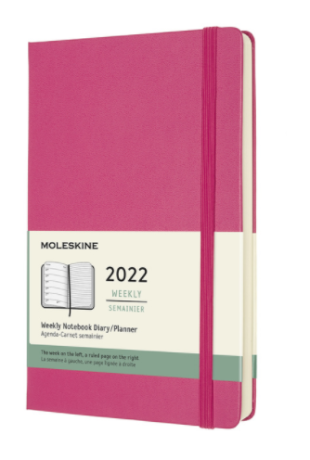 Moleskine Plánovací zápisník 2022 růžový L, tvrdý - neuveden
