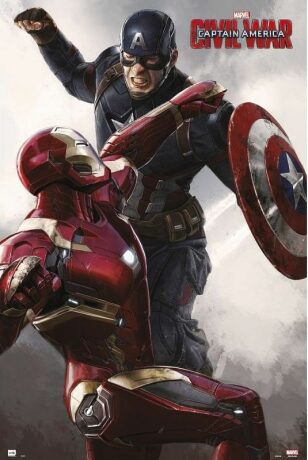 Plakát 61x91,5cm – Capitain America Civil War - Cap VS Iron Man - 