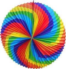 Lampión (PAP) koule Duha 34cm [1 ks] - 