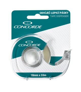 Odvíječ lepicí pásky CONCORDE Praktik, včetně pásky 18mm x 33m, závěs - 
