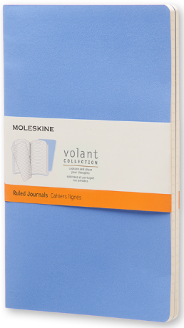 Moleskine - zápisníky Volant 2 ks - linkované, modré L - neuveden