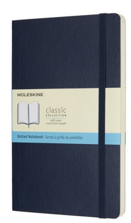 Zápisník MOLESKINE měkký tečkovaný modrý L - neuveden