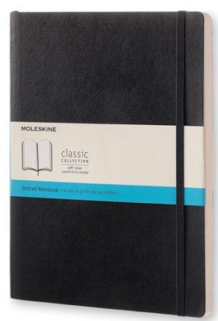 Zápisník MOLESKINE měkký tečkovaný černý XL - neuveden
