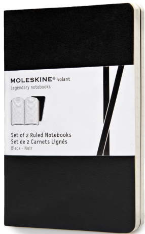 Moleskine - zápisníky Volant 2 ks - linkované, černé S - neuveden