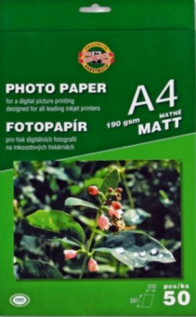 Koh-i-noor fotopapír A4 matný 190g 50 ks - neuveden