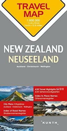 Nový Zéland 1:800T TravelMap KUNTH - neuveden