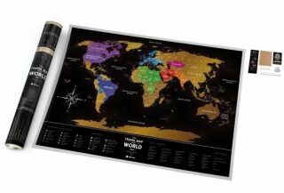 Stírací mapa světa Travel Map – Black World - neuveden
