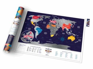 Stírací mapa světa Travel Map – Holiday World - neuveden