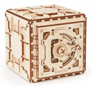 3D dřevěné mechanické puzzle - Trezor - neuveden