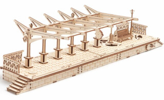 Dřevěný mechanický model Vlakové nástupiště - 