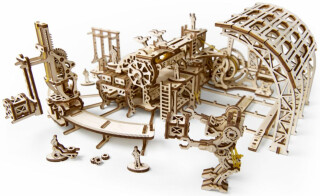 Dřevěný mechanický model Továrna na roboty - 