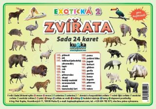 Sada 24 karet - zvířata (exotická 2) - Petr Kupka