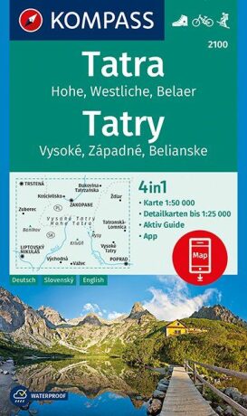 Tatra - Hohe, Westliche, Belaer (Tatry - Vysoké, Západné, Belianske) 1:50 000 / turistická mapa KOMPASS 2100 - neuveden