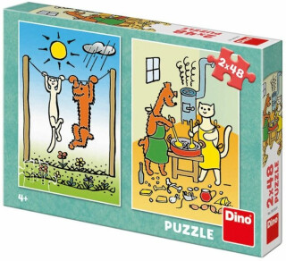 Pejsek a kočička 2x48 puzzle - neuveden