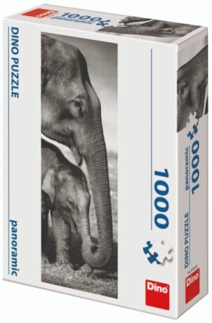 Panoramatické puzzle: Sloni 1000 dílků - neuveden