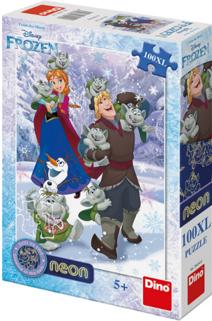 Frozen - Trolové: svítící neonové puzzle 100XL dílků - neuveden