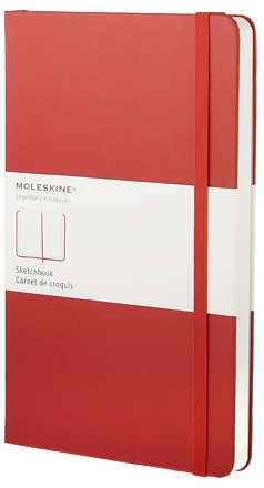 Skicář MOLESKINE tvrdý červený L - neuveden