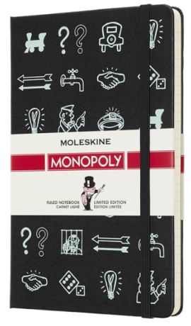 Moleskine - zápisník Monopoly Icons - černý, linkovaný L  - neuveden