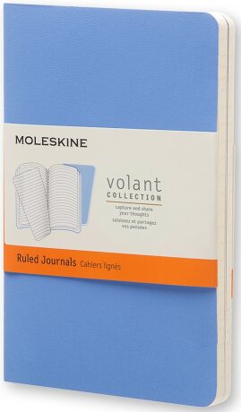 Moleskine - zápisníky Volant - 2ks světle modré, linkované S - neuveden