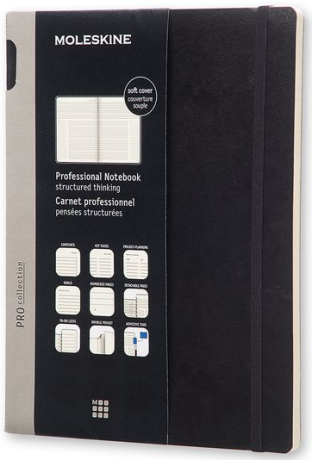 Moleskine - professional diář-zápisník měkký, černý XL - neuveden