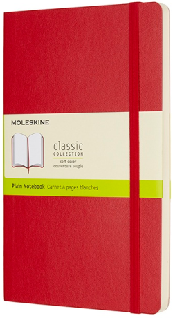 Moleskine - zápisník měkký, čistý, červený L - neuveden