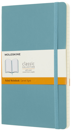 Moleskine - zápisník měkký, linkovaný, modrozelený L  - neuveden
