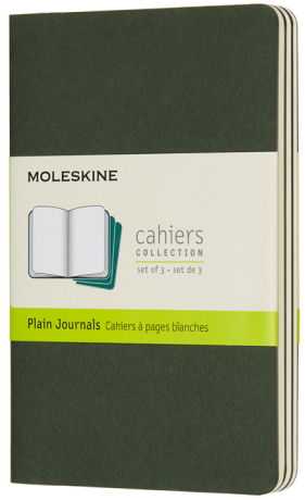 Moleskine - sešity 3 ks čisté, zelené S - neuveden