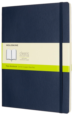 Moleskine - zápisník měkký, čistý, modrý XL - neuveden