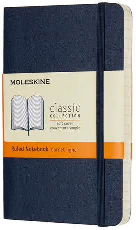 Moleskine - zápisník měkký, linkovaný, modrý S - neuveden
