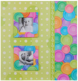 Fotoalbum 60 stran - motiv duhové knoflíky dětské - 