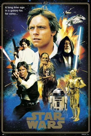 Plakát 61x91,5cm – Star Wars - 40th Anniversary Heroes - 