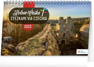 Stolní kalendář Kolem Česka stezkami Via Czechia 2023 - neuveden