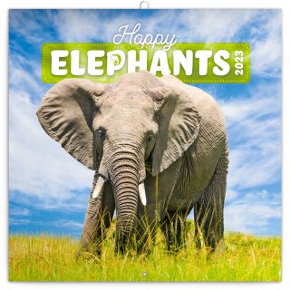 Poznámkový kalendář Šťastní sloni 2023 - neuveden