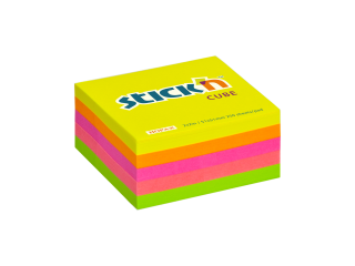 Samolepicí mini kostky 51x51mm, 250 lístků, neon žlutý mix - 