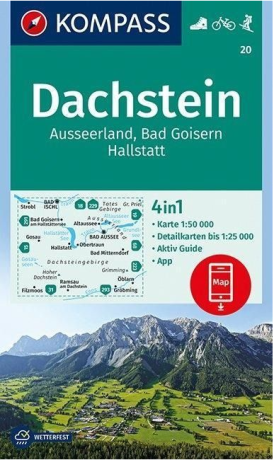 Dachstein, Ausseerland, Bad Goisern, Hallstatt 1:50 000 / turistická mapa KOMPASS 20 - neuveden