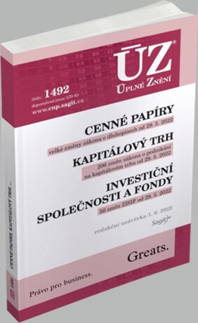 ÚZ 1492 Cenné papíry, Kapitálový trh, Investiční společnosti a fondy, Komoditní burzy - neuveden