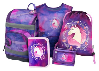 5 SET Zippy Plus Kůň: aktovka, penál, sáček, zástěra, peněženka - 